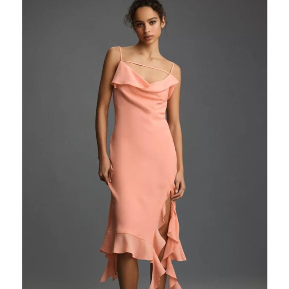 Brand New Mare Mare Sleeveless Draped Asymmetrical Midi Dress - Picture 7 of 16